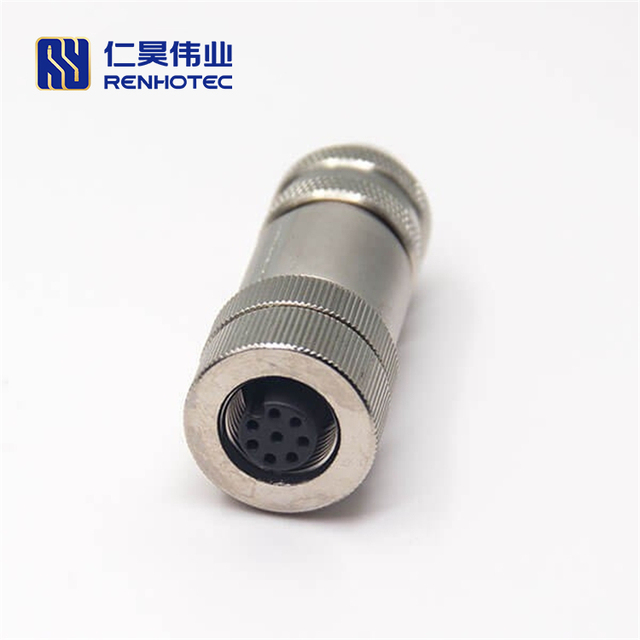 M12 Metal Assembly Connector 8 Pin Male and Female Plug for Industrial Communication M5 M8 M12 M16 M23 Connector