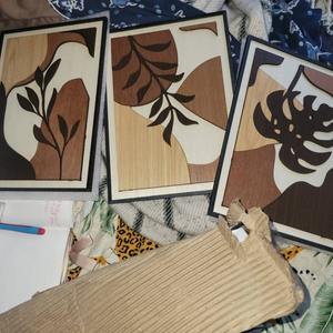 Nhiệt Đới lá thực vật gỗ tường nghệ thuật giữa thế kỷ hiện đại Boho lớn khắc gỗ tường nghệ thuật - Product Image 2