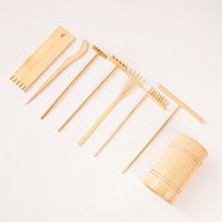 Ensemble de râteau à sable en bois de bambou créatif du fabricant Mini outils à main de jardin pour paysage sec Table à sable Peinture à pousser gratuite