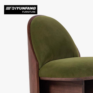 Conjunto de Sillones Modernos de Madera Maciza y Tela - Para Sala de Estar, Dormitorio, Comedor, Hotel y Uso en Exteriores - Silla con Respaldo Inclinado y Reposapiés - Product Image 6