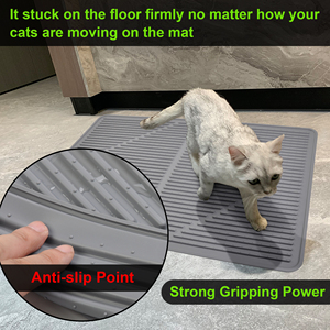 Tapis de <span class=keywords><strong>chat</strong></span> antidérapant de qualité supérieure avec <span class=keywords><strong>lettre</strong></span> en silicone de nettoyage avant sans puanteur Boîte de toilette Lettres de suivi du sol à imprimé animal pour l'été - Product Image 4