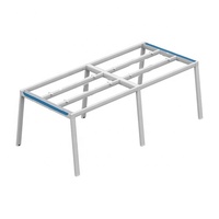 Meja logam meja kerja kantor Modern, kaki besi