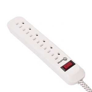 6 prese di protezione contro le sovratensioni di alimentazione presa di corrente cavo di <span class=keywords><strong>prolunga</strong></span> di estensione con elettrico - Product Image 1