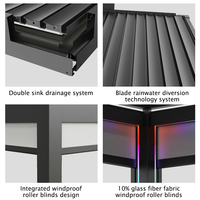 Luxus moderne Outdoor Pergola Aluminium wasserdichte Lamellen dach Metall Garten Pergola
