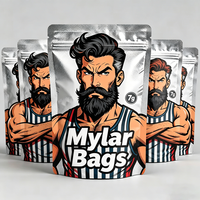 Sachet Mylar Personnalisé Premium en Gros avec Effet Laser Holographique 3,5g, Revêtement UV et Fermeture Éclair Sécurisée Enfant, Type Stand-up