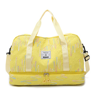 Bolsa de Viaje Deportiva Impermeable de Tela Oxford Multicolor, Diseño Moderno, para Viajes Cortos, con Cierre Resistente al Desgaste, para Mujer, Color Negro - Product Image 5
