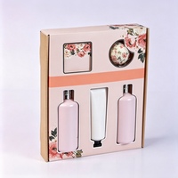 Boîtes d'emballage recyclables vides de bouteille de parfum de boule de bain de shampooing lotion de crème de soin de la peau ondulée de logo personnalisé rose
