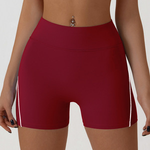Shorts de sport taille mi-haute pour femme – Effet seconde peau, haute élasticité, sans coutures, rehaussement des fesses, lignes latérales sculptantes, extensibilité quadridirectionnelle, effet ventre plat - Product Image 1