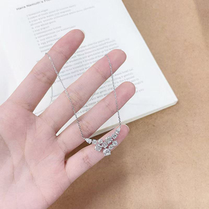 18 Ayar Beyaz Altın Laboratuvar Elması Kolye Kadınlar İçin İnce Zincirli Mücevher Lüks Hediye OEM Özel Tasarım Mevcut - Product Image 5