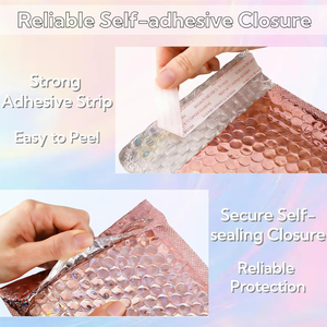 Poly Bubble Eco-Friendly Bubble Mailer Envelope in Purple Rose Gold Black Metallic - Product Image 6