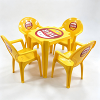 Table de restaurant extérieure moderne en plastique, étanche, pour événements publicitaires de marque, avec impression par transfert thermique pour le marketing de la bière