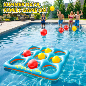 <b>Inflatable</b> 9-Hole <b>Pool</b> Toss Game with Red & Yellow Balls <b>for</b> Multi-Scene Family Fun - Product Image 2