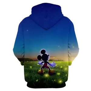 Sudadera con capucha de Mickey y Minnie para hombre y mujer, ropa con impresión Digital de manga larga, sublimación 3d personalizada de fábrica