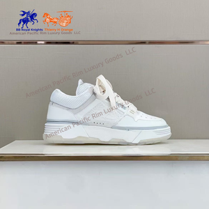 Men Black <b>White</b> Mesh Leather Low Top <b>Lace</b> Up Casual Sneakers Thick Sole Streetwear Shoes - Product Image 4