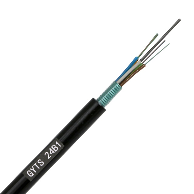 Outdoor GYTS Singlemode Fiber Optic Cable 6 8 12 16 24 48 96 144 Core Loose Tube Steel Tape Armor PE Jacket Duct Direct Buried