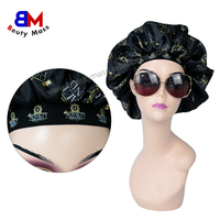 Vente en gros de bonnet de nuit en satin pour les cheveux avec logo personnalisé et bande élastique