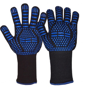 Guantes de Seguridad Antideslizantes de Nailon con Textura Completa y Microdiamantes en la Muñeca, para Uso General, Azul y Negro - Product Image 2