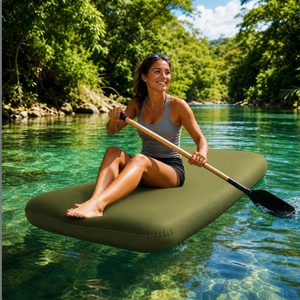 Lit de camping gonflable en tissu Oxford double couche, hauteur réglable, avec oreiller, pour utilisation en extérieur et sur la plage - Product Image 5