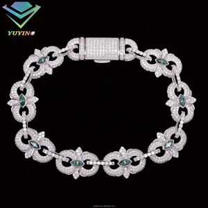 Pulsera Infinita de Plata de Ley S925 con Diamantes, 14 mm de Ancho, Color D VVS, Pulsera de Moissanita para Hombre y Mujer, Certificado GRA - Product Image 1