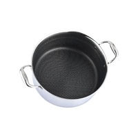 Casserole en acier inoxydable triply de haute qualité avec couvercles en verre antiadhésif Sauce de cuisine Ragoût et marmite à soupe de cuisson