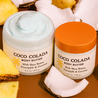 Beurre corporel à la noix de coco avec argan et beurre de karité |   Hydratation profonde pour tous les types de peau |   Naturel, végétalien et sans cruauté |   8 oz