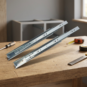 Corredera de cajón de extensión total de acero RAM INDUSTRIE G48 para gabinetes de cocina, comedor y baño - Capacidad de carga de 45 kg, liberación rápida - Product Image 2