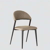 Chaise de salle à manger au design moderne avec pieds en métal, en cuir, hauteur réglable, pour la maison, le bureau, l'hôtel, le bar, 5-10 ans