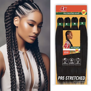 Perruque Dreadlock <span class=keywords><strong>Africaine</strong></span> Transfrontalière 4X Cheveux à Tresser Pré-étirés Fibre Haute Température Double Trame Faite à la Machine EZ-4SUIT - Product Image 1