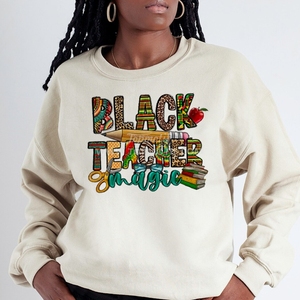 Black Teacher Magic Black History Teachers' Day DTF Impresión <span class=keywords><strong>de</strong></span> transferencia <span class=keywords><strong>de</strong></span> calor Hierro en pegatinas Sublimación para bolsas <span class=keywords><strong>de</strong></span> camisa <span class=keywords><strong>de</strong></span> ropa - Product Image 6
