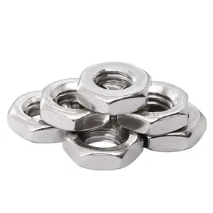 High Quality Customization Stainless Steel 304 316 Hex Nuts Fasten The Screw Nut Hexagonal Thin Nut