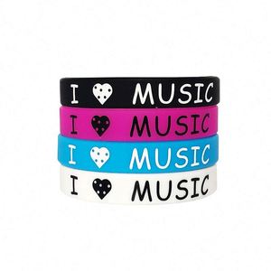 New Sports <b>Bracelet</b> I <b>Love</b> Music Silicone <b>Bracelet</b> Hip Hop Rock Music Party Rubber <b>Bracelet</b> Customizable Logo - Product Image 3