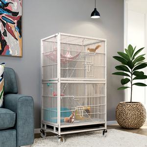 <span class=keywords><strong>Mini</strong></span> lüks kediler ve köpekler için 2 katmanlı çelik ve demir kafes Mat gri hamak plastik tepsi ile küçük boy taşıyıcı - Product Image 2