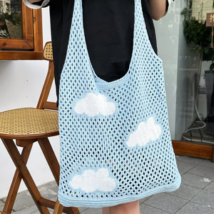 Borsa a Spalla Estiva in Stile Coreano con Motivo a Conchiglia all'<span class=keywords><strong>Uncinetto</strong></span>, Resistente, per Spiaggia e Vacanze, Borsa Portatile per lo Shopping - Product Image 2