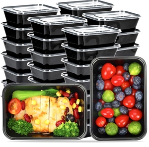 Vente en gros Boîte PP alimentaire jetable en plastique micro-ondable avec couvercles Bento Déjeuner Traiteur Conteneur d'emballage alimentaire à emporter à clapet - Product Image 1