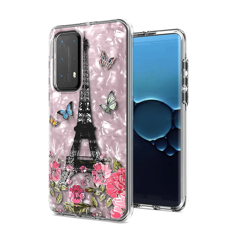 Latest cheap price flower printing 3 in 1 anti shock back cover ladies phone cases for huawei p20 p40 mate 30 pro y5 2019