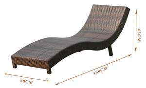 Chaise longue d'extérieur à vente chaude Chaise longue PE Rotin Garden Beach Rest Chaise <span class=keywords><strong>de</strong></span> bronzage Chaise inclinable - Product Image 4
