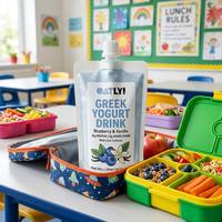 Pochette Doypack à bec verseur personnalisée avec logo imprimé, en PET/AL/PE de qualité alimentaire, pour l'emballage de jus de fruits