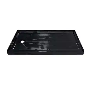 Plateau de douche en pierre noire, Surface solide, Base de douche en résine acrylique