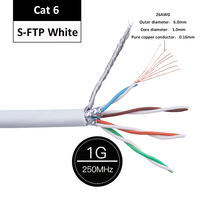 Linkwylan Gigabit 1000Mbps Cat 6 Cable Ethernet Parche de red a granel Cable en bruto LSZH 26AWG Cable de escudo trenzado de cobre trenzado Cat6