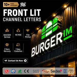 Wall Mounted Billboard Channel <strong>Letters</strong> Restaurant/Mall Signs Luxury Corporate Lobby Brand Logo 3D Illuminated Acrylic Signs - Product Image 3