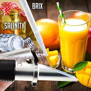 Réfractomètre 2-en-1 Brix et Salinité à Double Échelle 0-32% Brix & 0-28% Salinité avec ATC pour Chlorure de Sodium dans les Aliments, la Bière, la <span class=keywords><strong>Saumure</strong></span> et les Fruits - Product Image 4