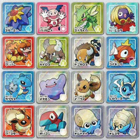 JR Wholesale Premium Pokemoned Crystal Fridge Magnets Mini Square Brick Glass Kid Toy Acrylic Case Sealed Booster Box Board Game