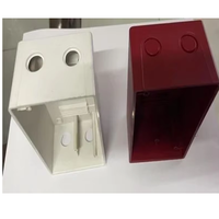 Boîtier de jonction ABS 1 poste blanc laiteux et rouge peint avec fixation sur rail DIN pour coffrets électriques