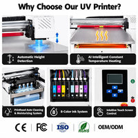 Printer Inkjet UV Flatbed Custom 6090 Multifungsi 3D LED Digital untuk Pena, Botol, Casing Ponsel, Label Kristal