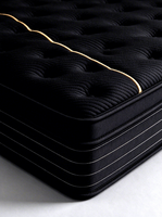 Matelas à ressorts ensachés matelassé à carreaux noir et or, luxe léger, personnalisable