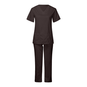Uniforme de hospital Scrub Set Jogger Pantalones Estiramiento Costuras reforzadas Multi bolsillo Paneles de malla para médicos - Product Image 4