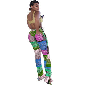 2020 nuovo Disegno di Modo Delle Donne Fessura del Lato <span class=keywords><strong>Pantaloni</strong></span> <span class=keywords><strong>Lunghi</strong></span> di Stile Africano di Stampa Dalla Fasciatura <span class=keywords><strong>Pantaloni</strong></span> - Product Image 6