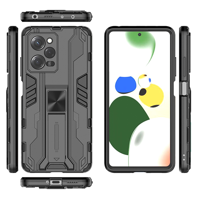 Full Protective Kickstand Phone Case for Xiaomi Redmi Note 12 Pro 4/5G Shockproof Armor Back Case Wholesale Phone case