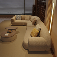 Canapé en tissu en forme de L, design minimaliste, spacieux, modulaire, avec accoudoirs larges, pour la maison, l'appartement, la villa, le salon, l'hôtel, les espaces commerciaux