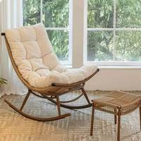 Fauteuil inclinable en rotin moderne et durable, populaire, avec coussin moelleux, tressé à la main, pour salon, chambre et hôtel